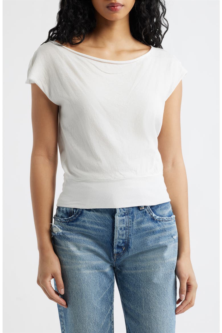Off the Shoulder Banded Top, Main, color, WHITE