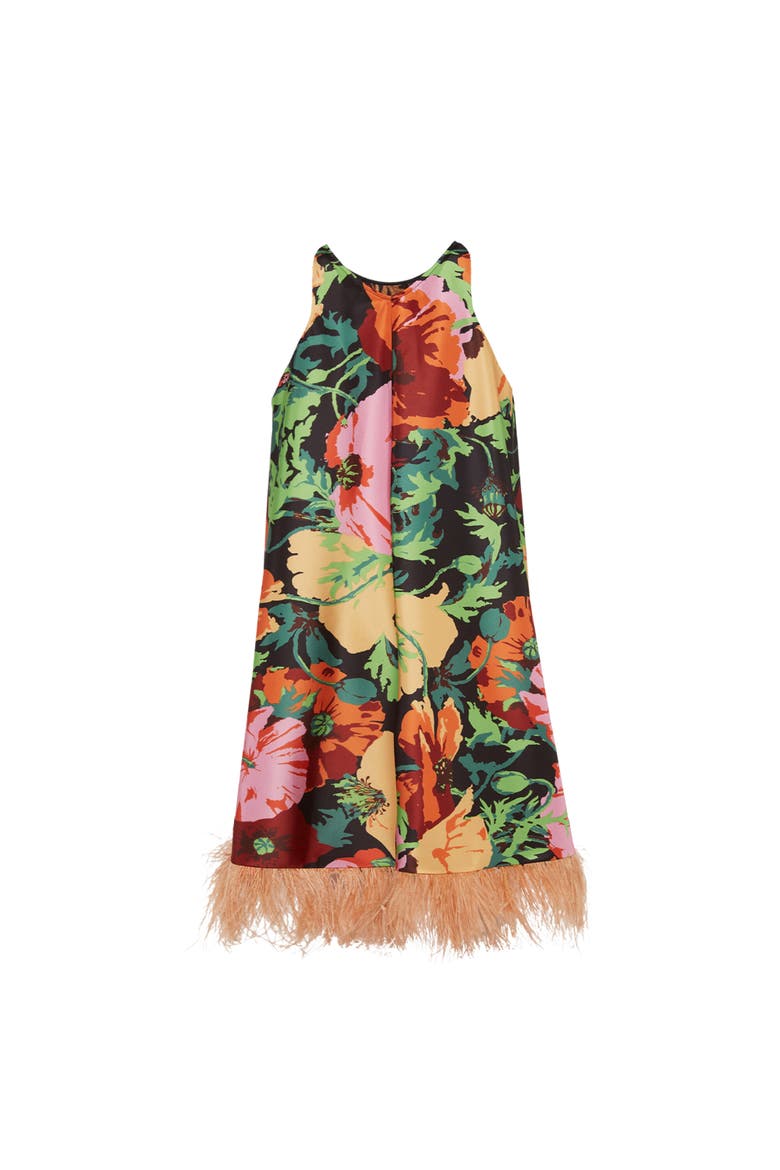 La Fenice Mini Dress, Alternate, color, Wonderland Black