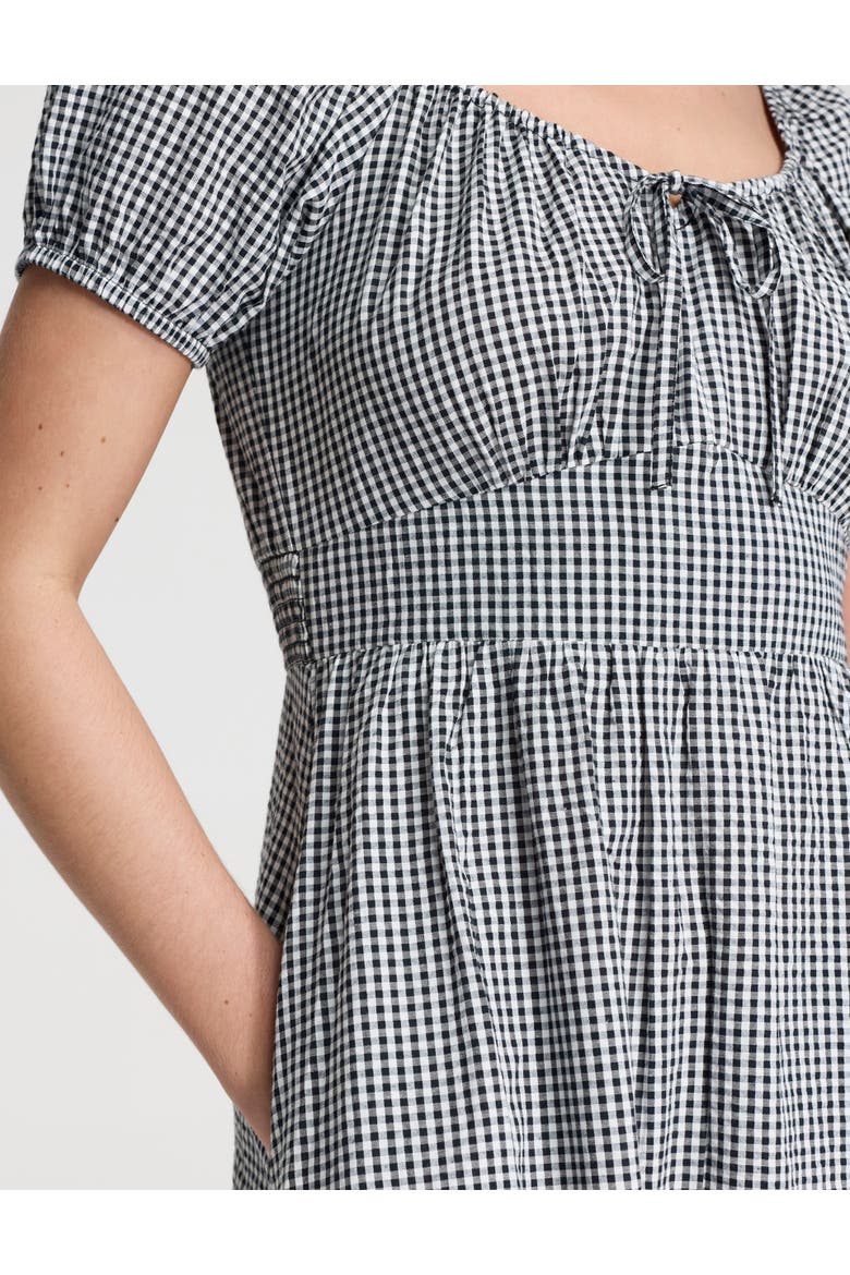 Kaitlyn Cotton Gingham Midi Dress, Alternate, color, Black Gingham Check
