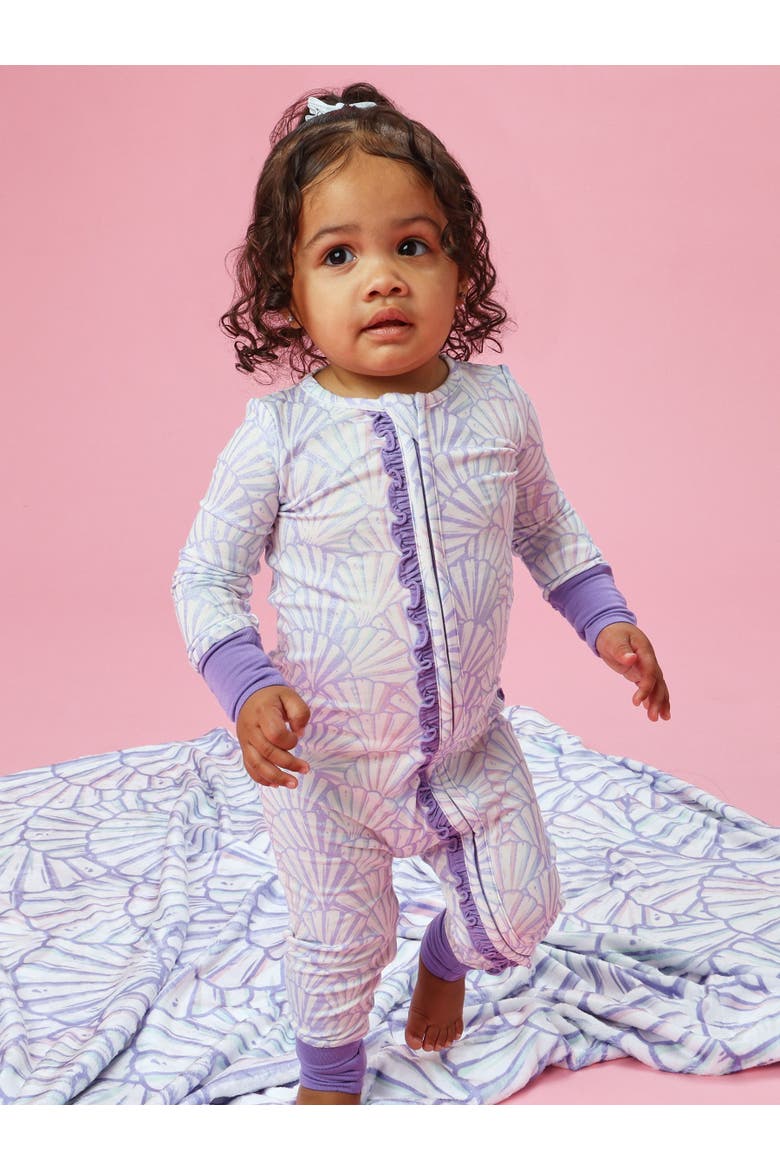 Baby Girls SoftSnooze Convertible Ruffle One Piece Pajama, Alternate, color, Magical Mermaid