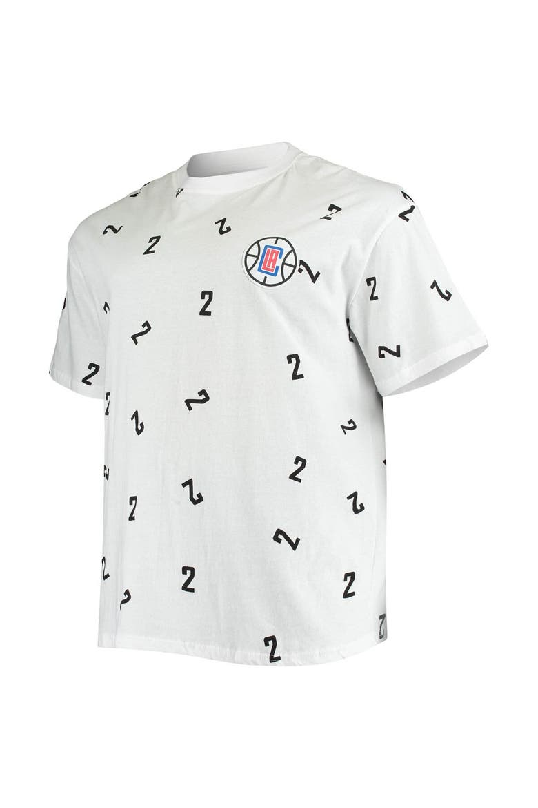 Men's Fanatics Branded Kawhi Leonard White LA Clippers Big & Tall Allover Name & Number T-Shirt, Alternate, color, White