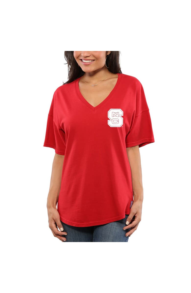 SPIRIT JERSEY Women's Red NC State Wolfpack Spirit Jersey Oversized T-Shirt, Alternate, color, 