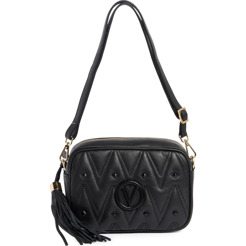 Valentino By Mario Valentino Mia Vlogo Quilted Leather Shoulder Bag In Black