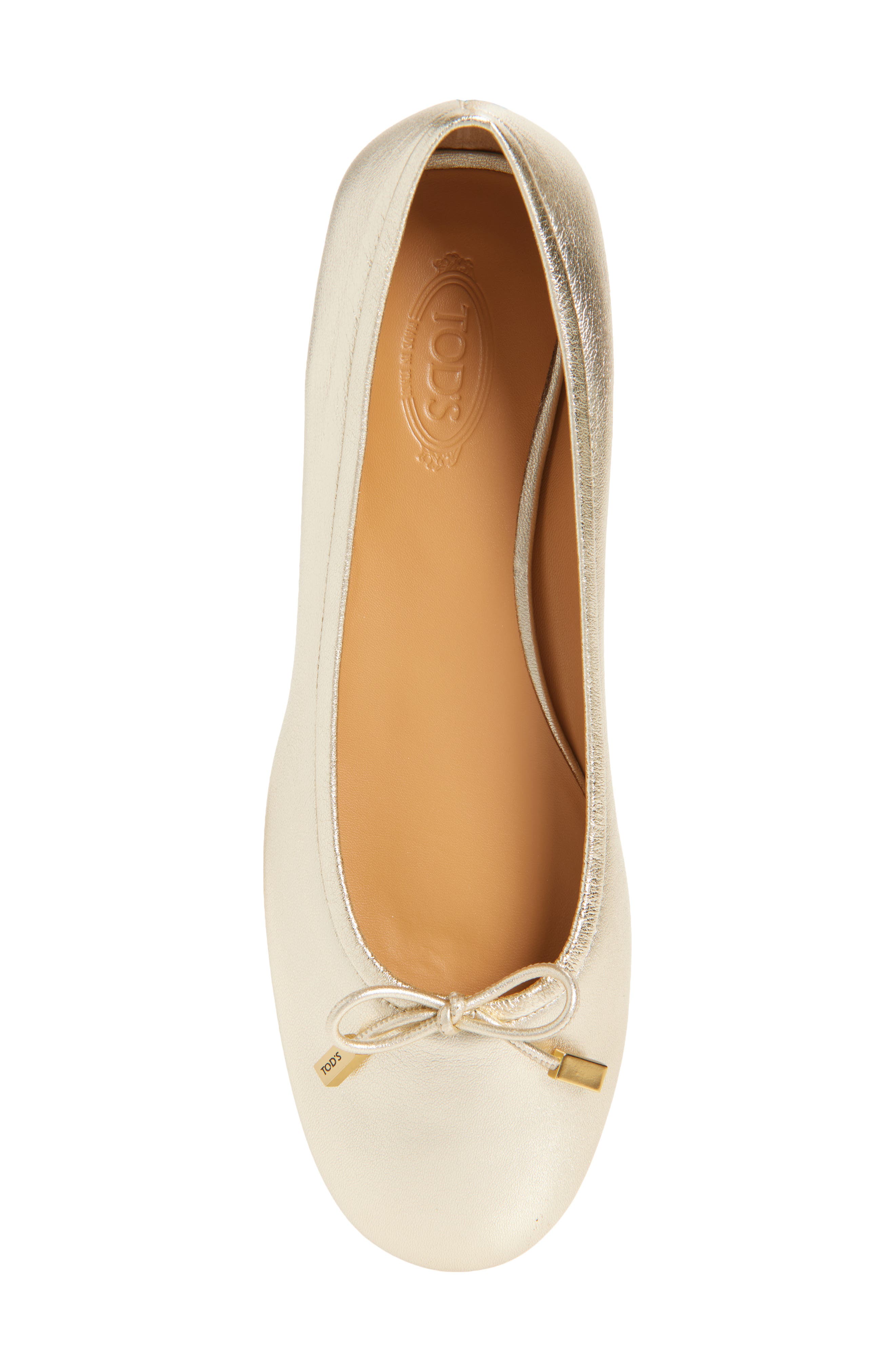 Tod's Ballerina Flat, Alternate, color, Bianco Lana