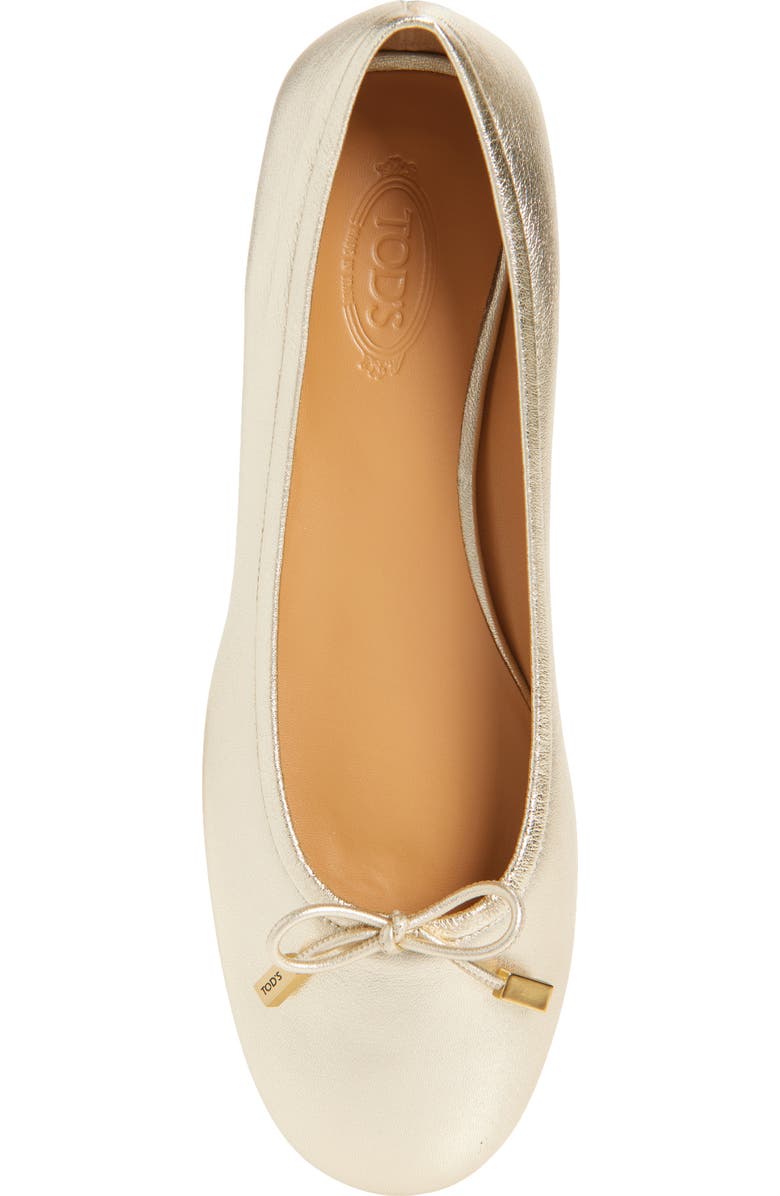 Tod's Ballerina Flat, Alternate, color, Bianco Lana