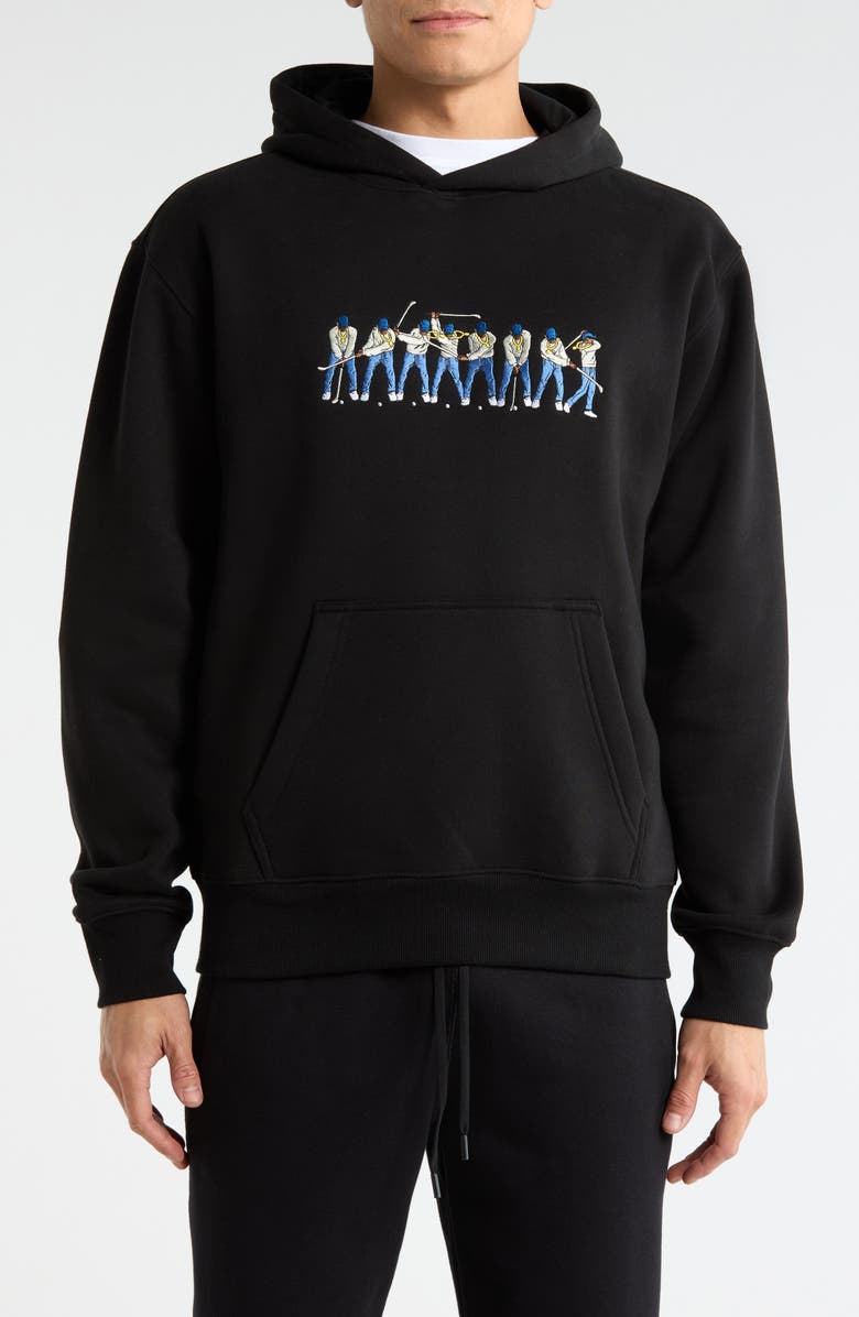Eastside Golf Sequence Embroidered Hoodie, Main, color, Black