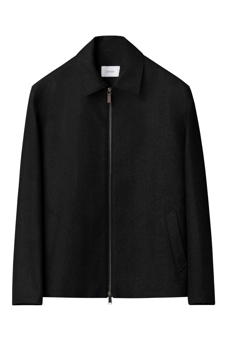 Wool Harrington Jacket, Alternate, color, BLACK