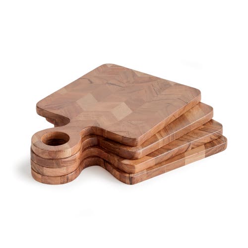 Napa Home & Garden Renata Mini Serving Board Platters Set Of 4 In Brown