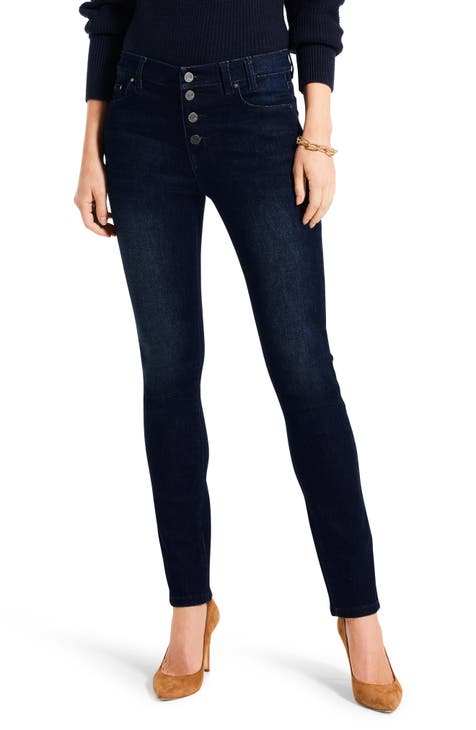 Button Fly Skinny Jeans