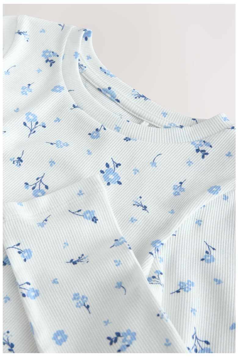 Kids' Floral Ribbed T-Shirt, Alternate, color, WHITE