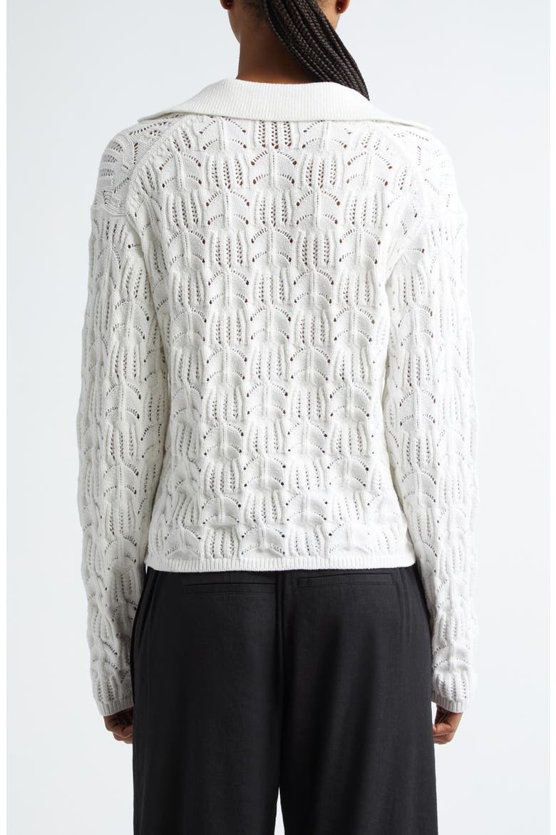 Baja Pointelle Sweater, Alternate, color, OPTIC WHITE
