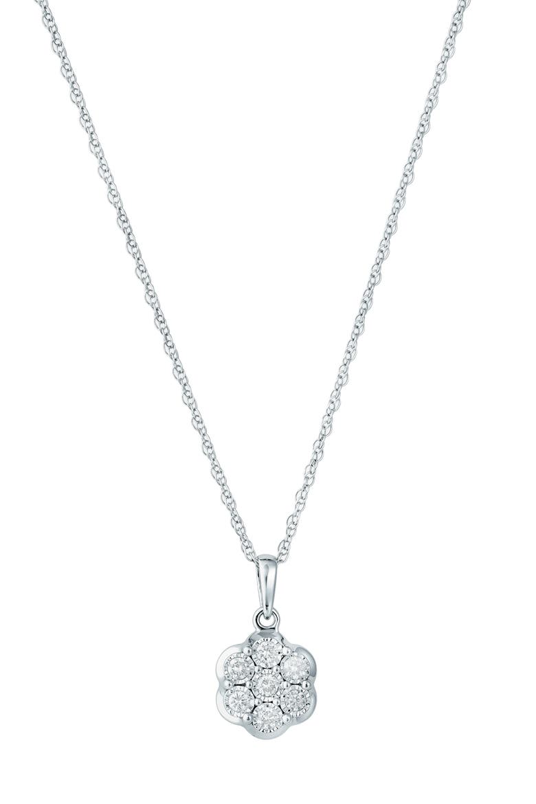 Sterling Silver Diamond Pendant Necklace, Alternate, color, SILVER