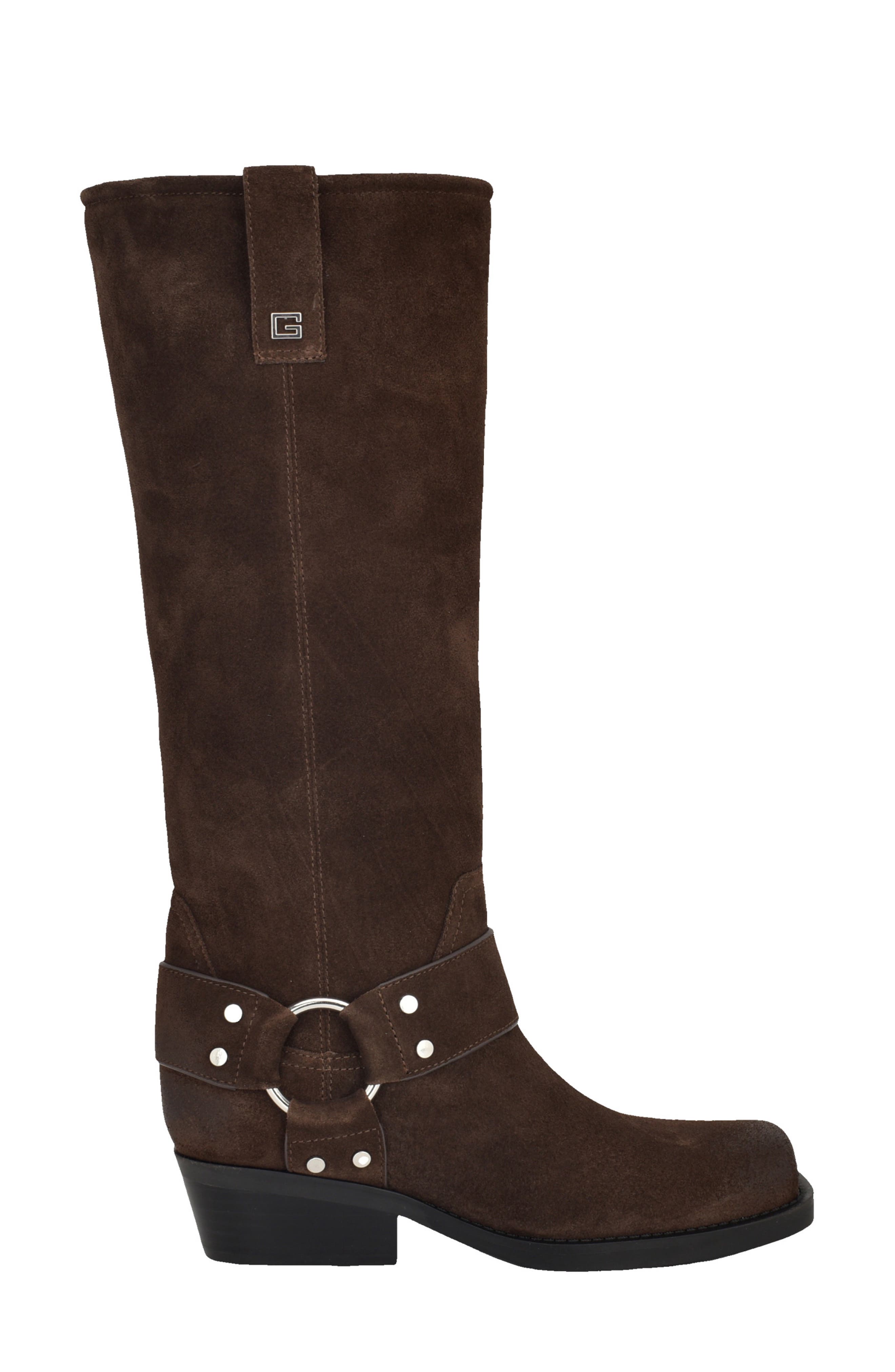 Felysse Harness Knee High Boot, Alternate, color, DARK BROWN 200
