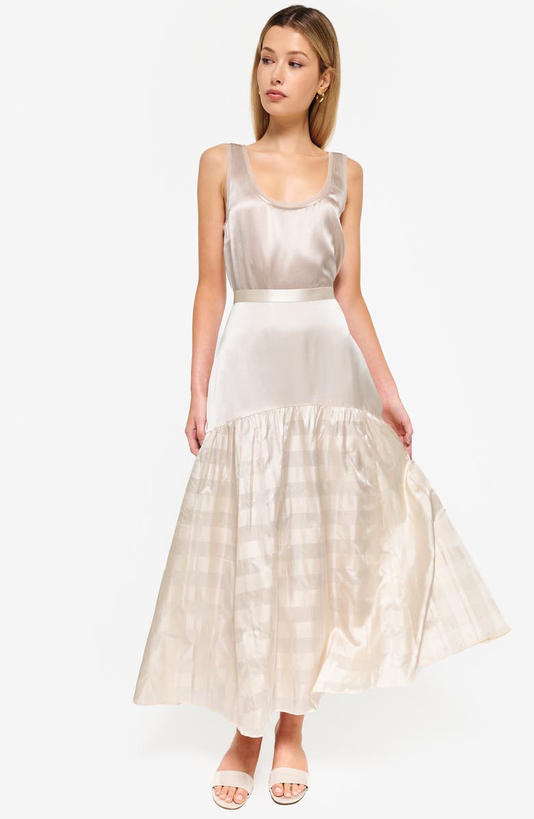 CAMI NYC Nilou Chiffon Trim Silk Tank Top, Alternate, color, 