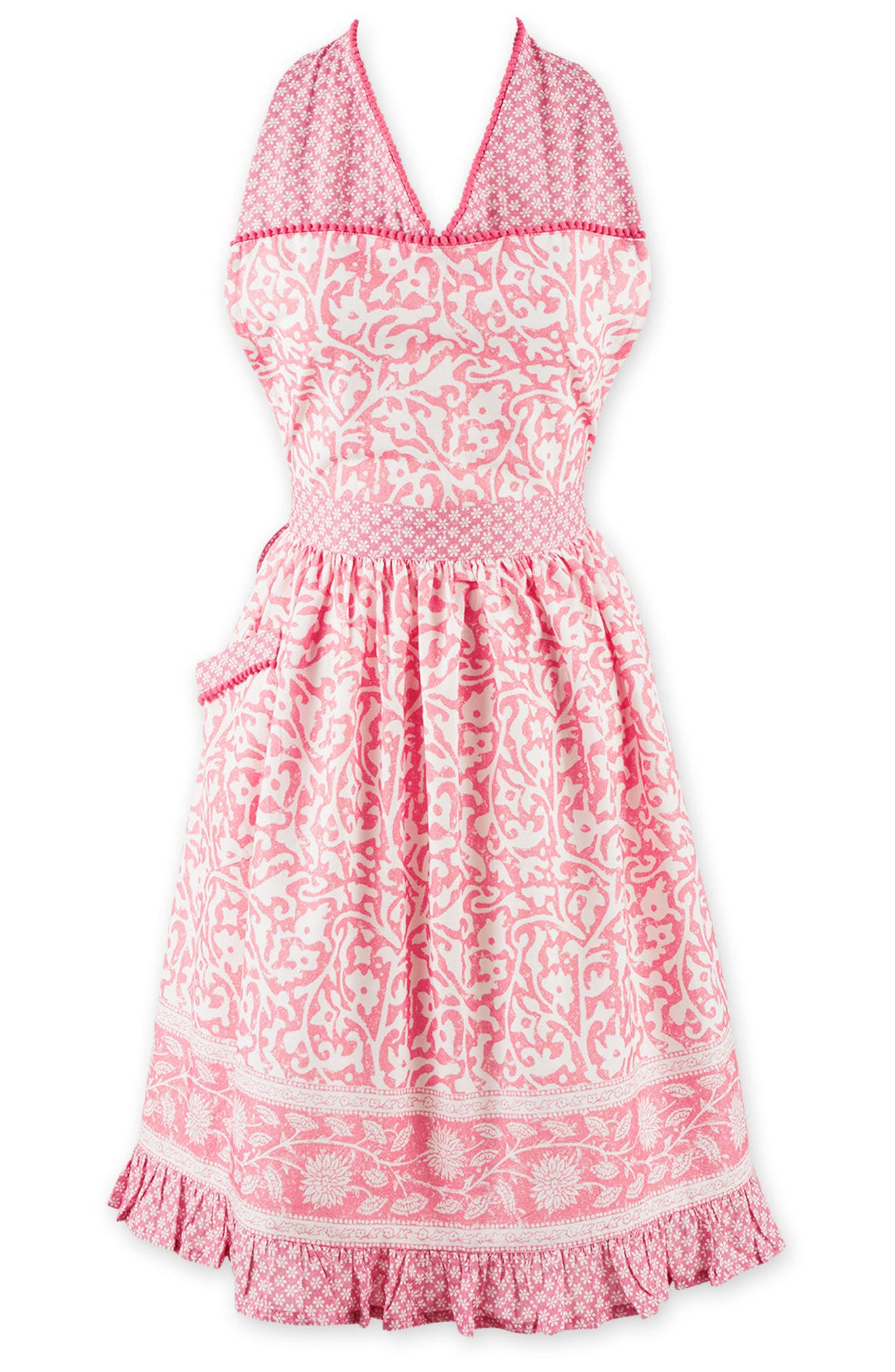 Design Imports Pink Ophelia Cotton Apron