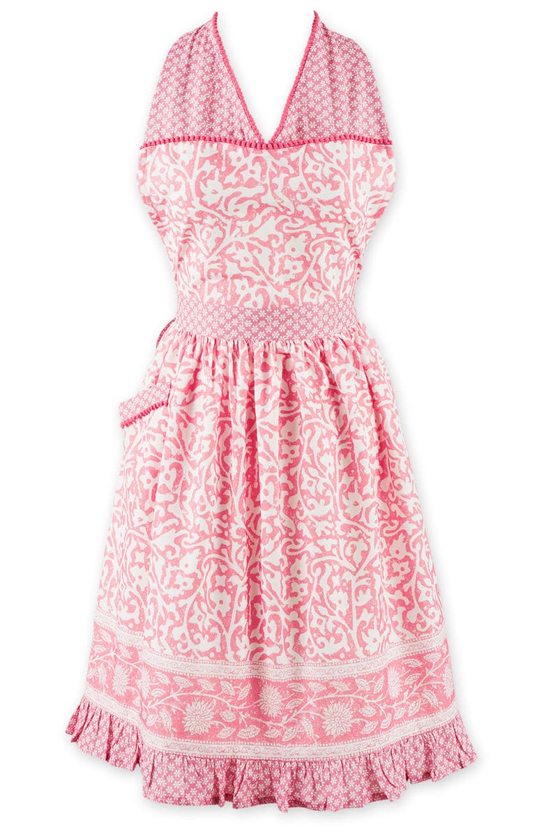 Design Imports Pink Ophelia Cotton Apron, Main, color, Pink