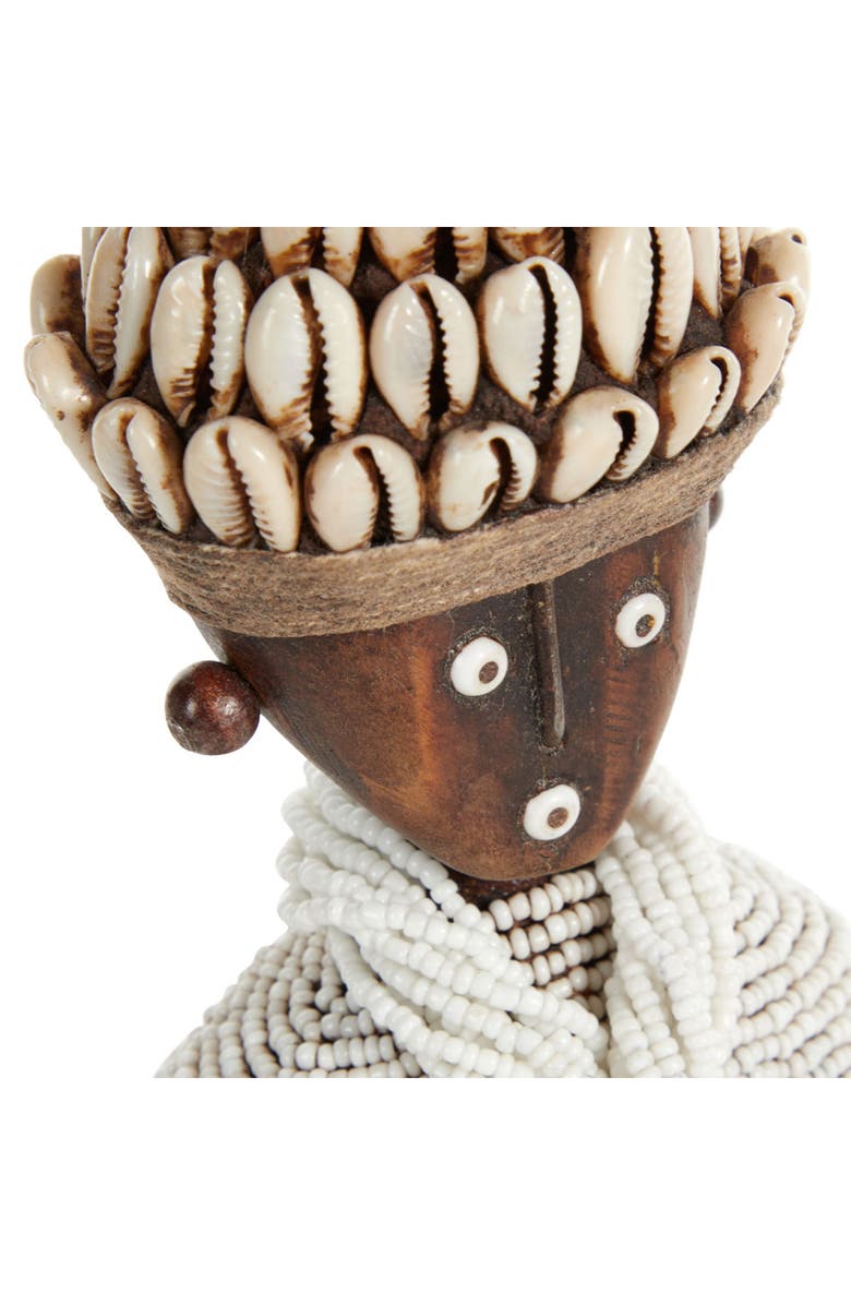 WILLOW ROW Small Handcrafted Cowrie Shell & Green Bead Woman Doll, Alternate, color, 