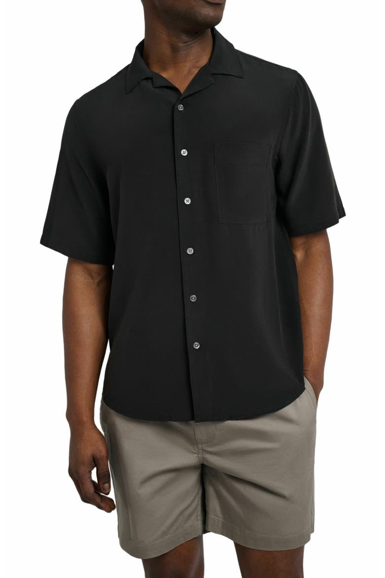 Silk Vacation Shirt, Alternate, color, BLACK