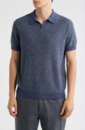 Treasure & Bond Short Sleeve Johnny Collar Polo Sweater