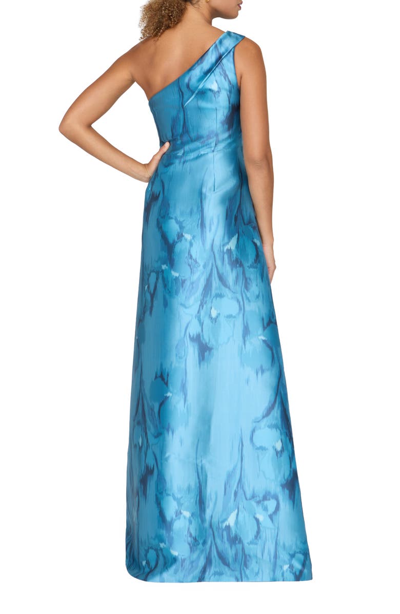 Kay Unger Faith One-Shoulder Evening Gown, Alternate, color, Spring Aqua