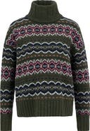 Barbour Helen Fair Isle Wool Blend Turtleneck Tunic Sweater