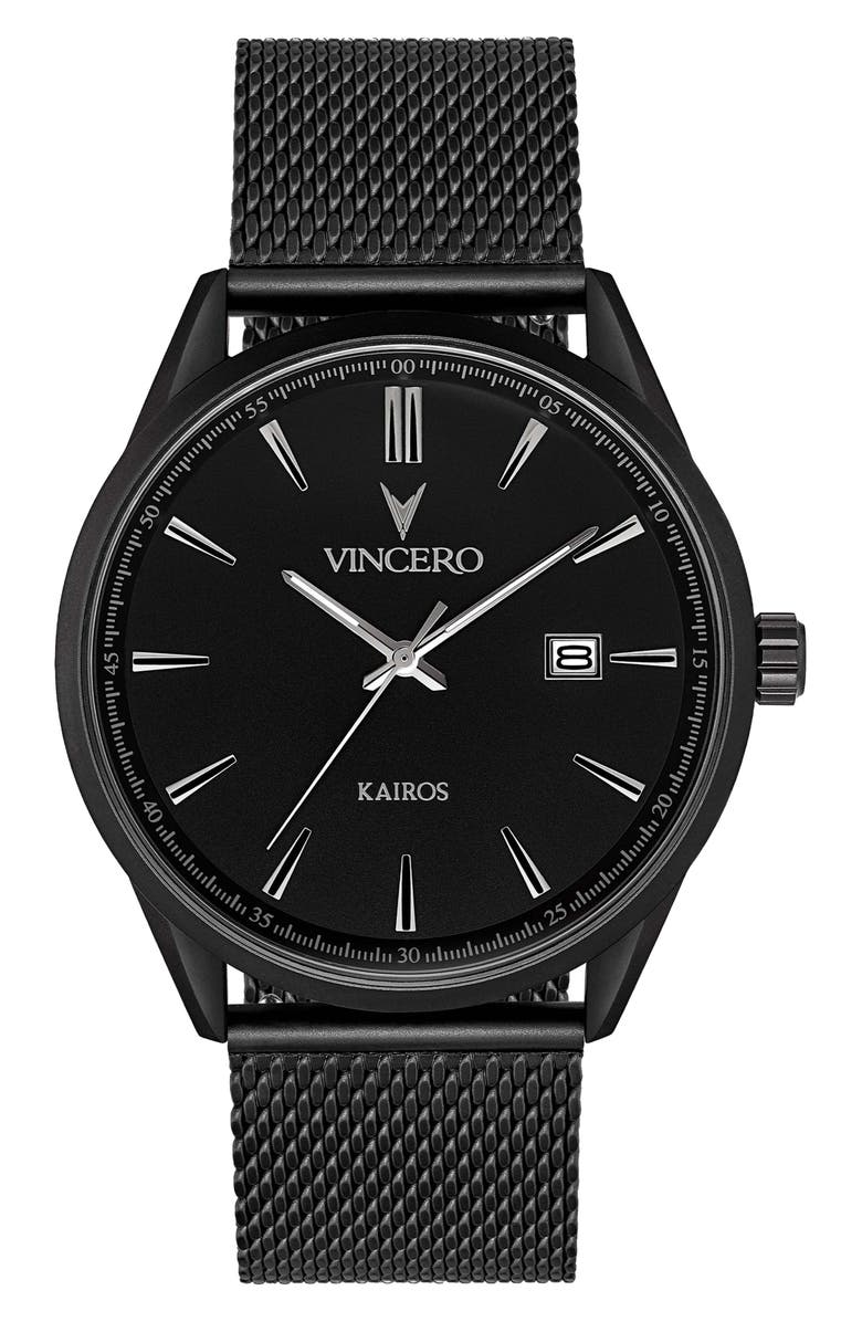 Vincero Kairos Mesh Strap Watch, 42mm, Main, color,