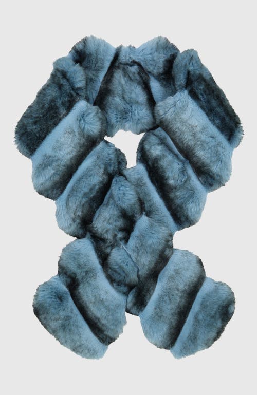Lyla Grant Fur-free Chinchilla (faux Fur) Pull-through Scarf In Blue