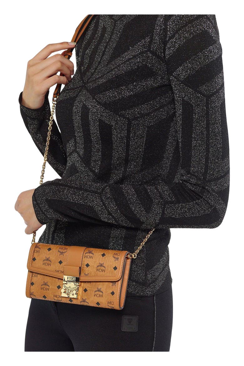 Tracy Wallet on Chain in Visetos, Alternate, color, Cognac