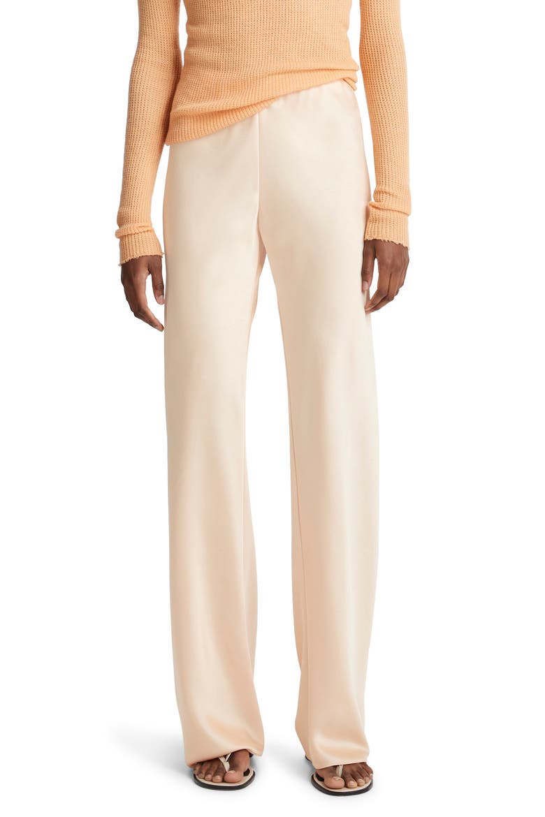 Satin Bias Cut Pants, Main, color, CANTALOUPE