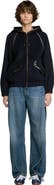 SANDRO Hooded wool and leather coat