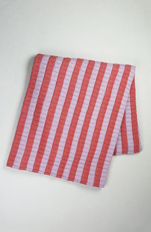 Archive New York Quilted Sujani Striped Throw Blanket In Red