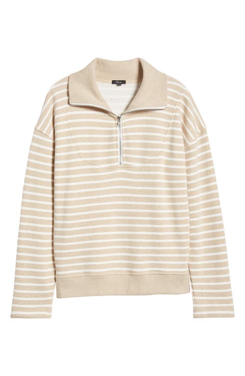 Rails Parker Half Zip Pullover In Heather Beige Stripe