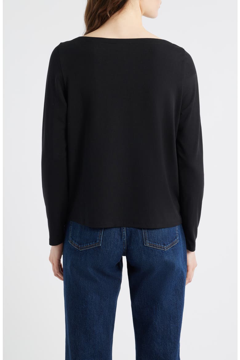 Bateau Neck Top, Alternate, color, BLACK