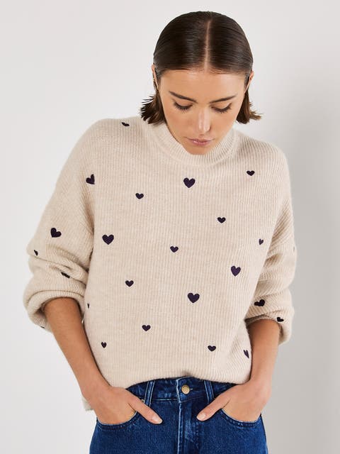 Heart Knit Relaxed Fit Jumper