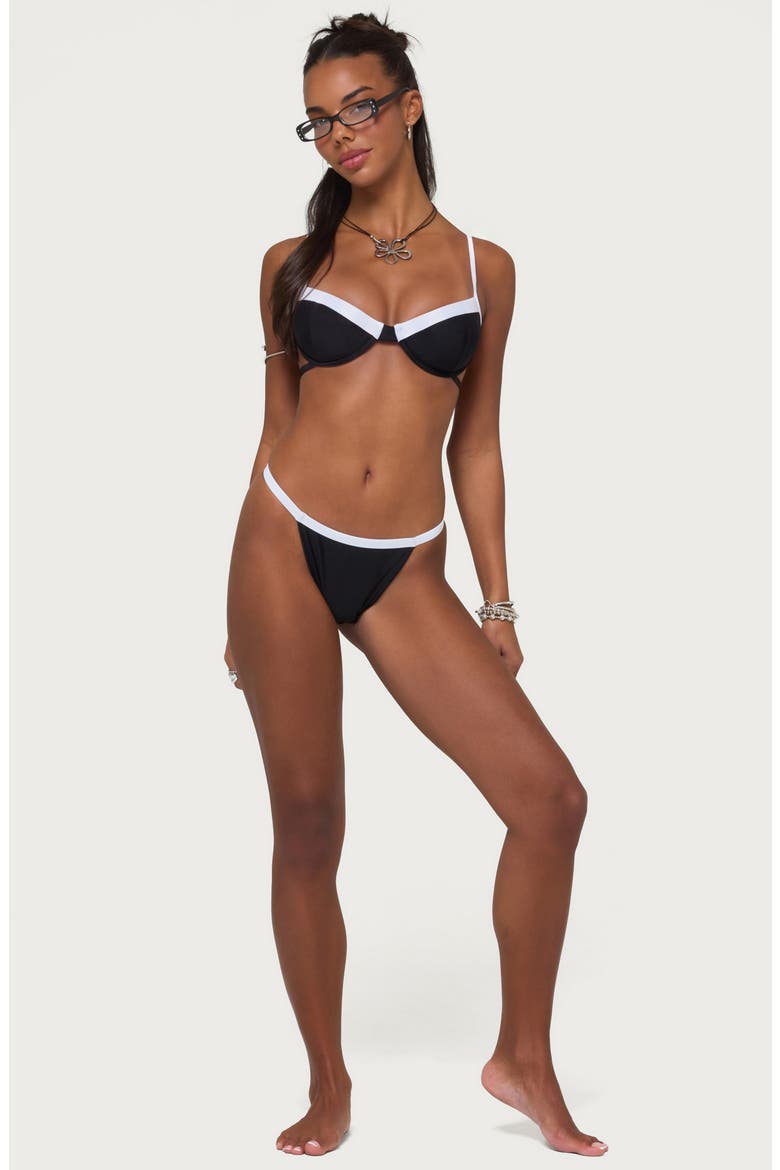 Atalia Contrast Bikini Bottoms, Alternate, color, BLACK