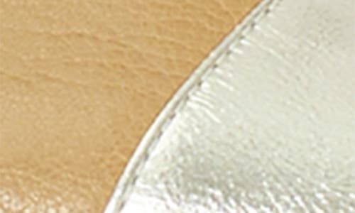 Tory Burch Logo Leather Slingback Pumps In Ginger Shortbread/spark Gold