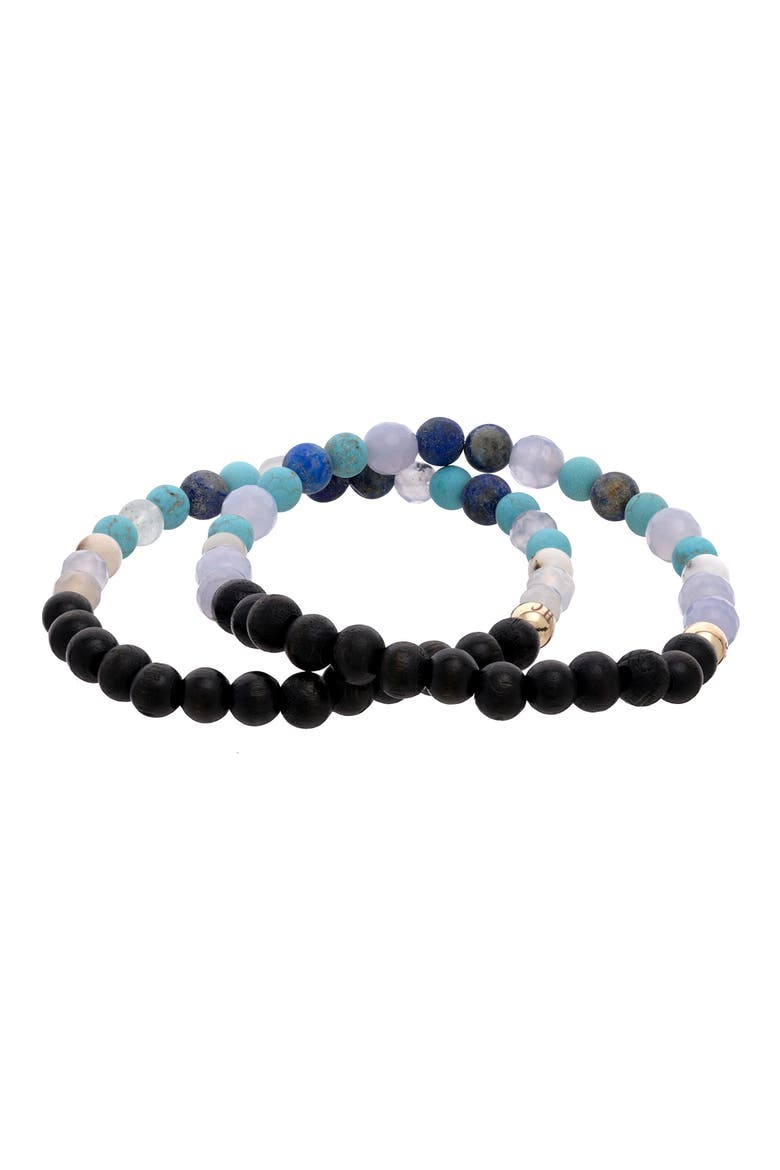 Men's N16 Protection & Inner Strength Set of 2 Healer's Bracelets, Alternate, color, BLACK