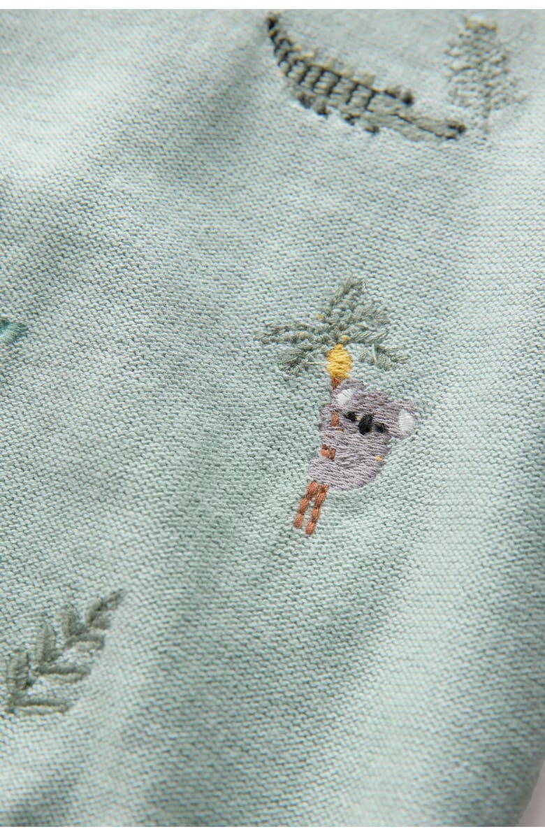 NEXT Kids' Embroidered Animal Knit Polo, Alternate, color, Mineral Blue