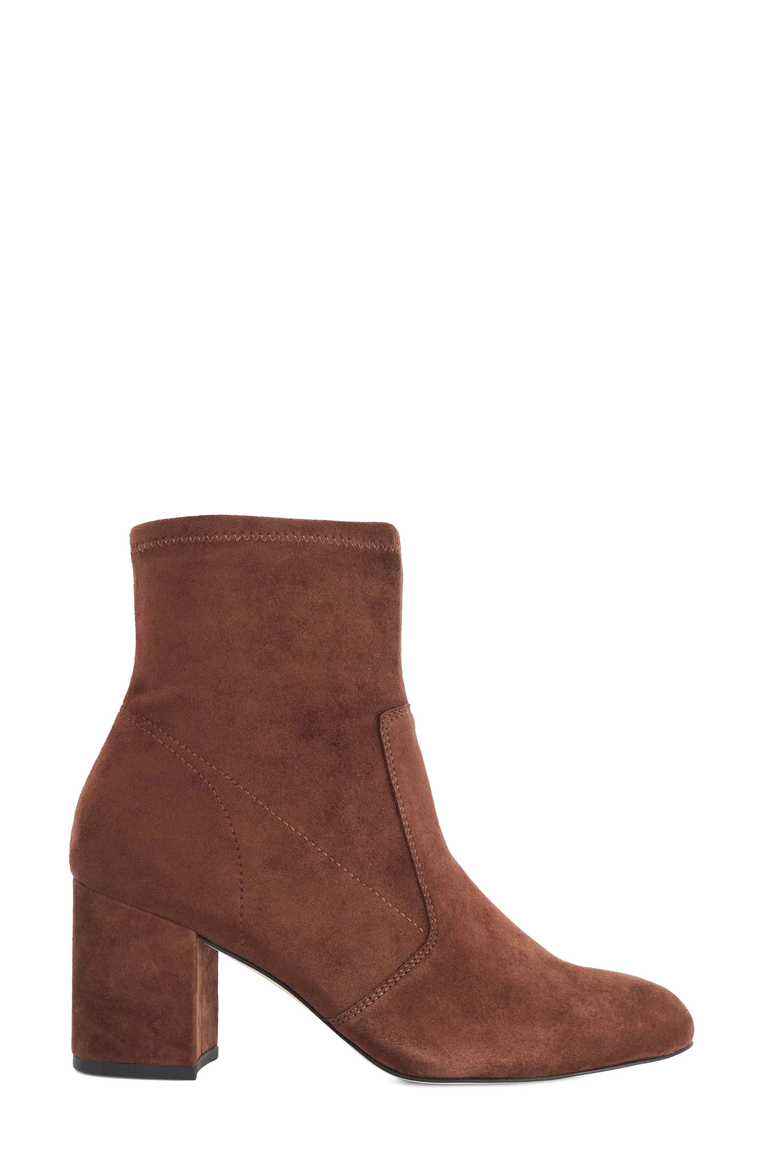 Ollisa Stretch Leather Bootie, Alternate, color, BROWN