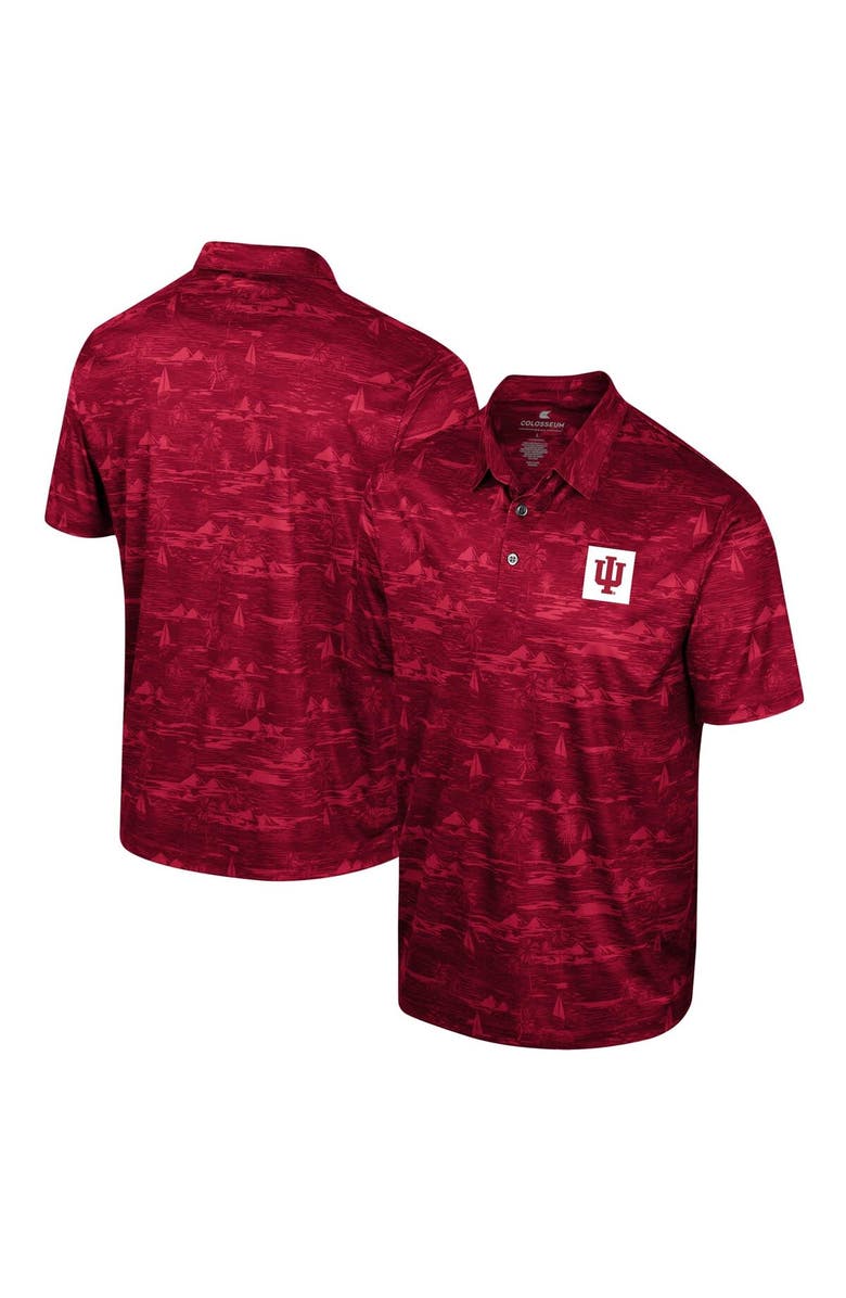 COLOSSEUM Men's Colosseum Crimson Indiana Hoosiers Daly Print Polo, Main, color, Crimson