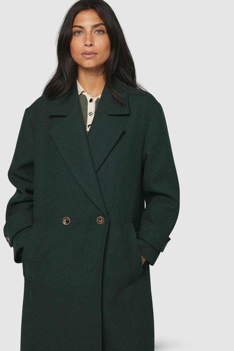 Double Breasted Car Coat, Alternate, color, Green