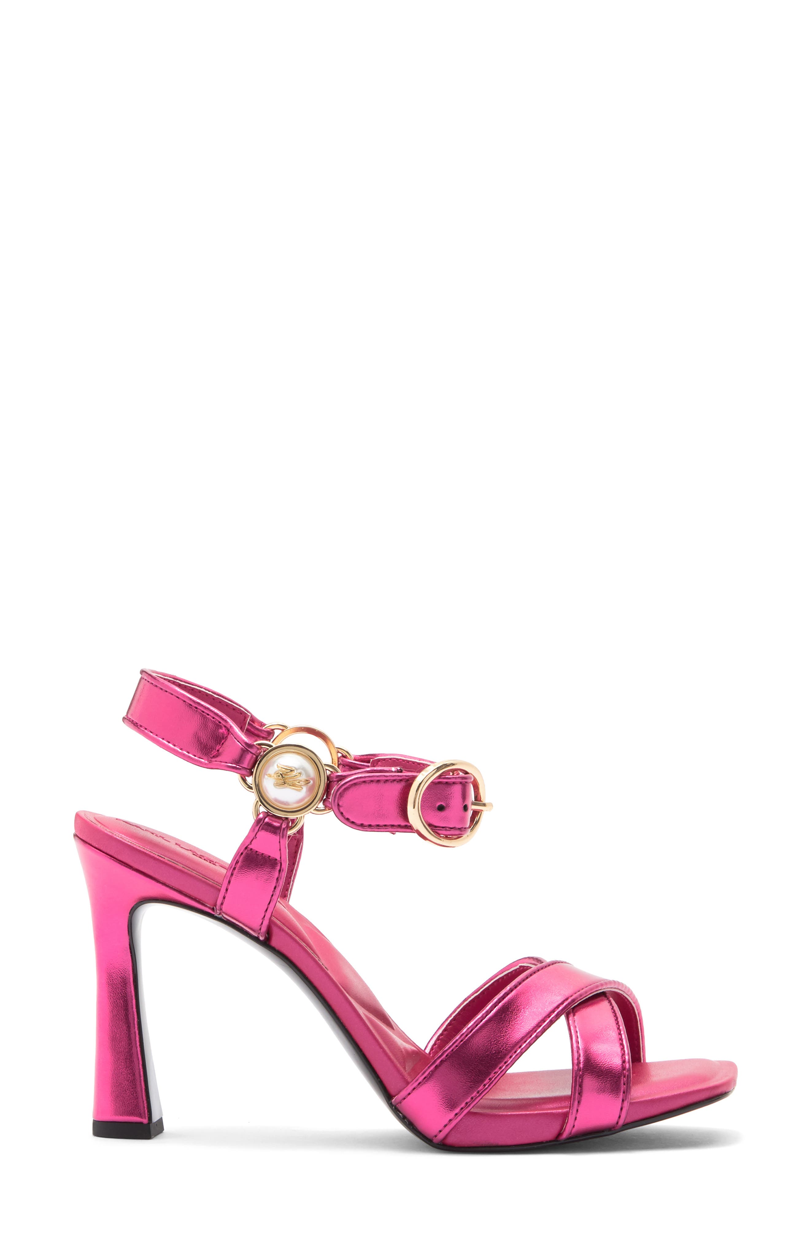 KARL LAGERFELD PARIS Daelin Ankle Strap Sandal, Alternate, color, Hot Pink