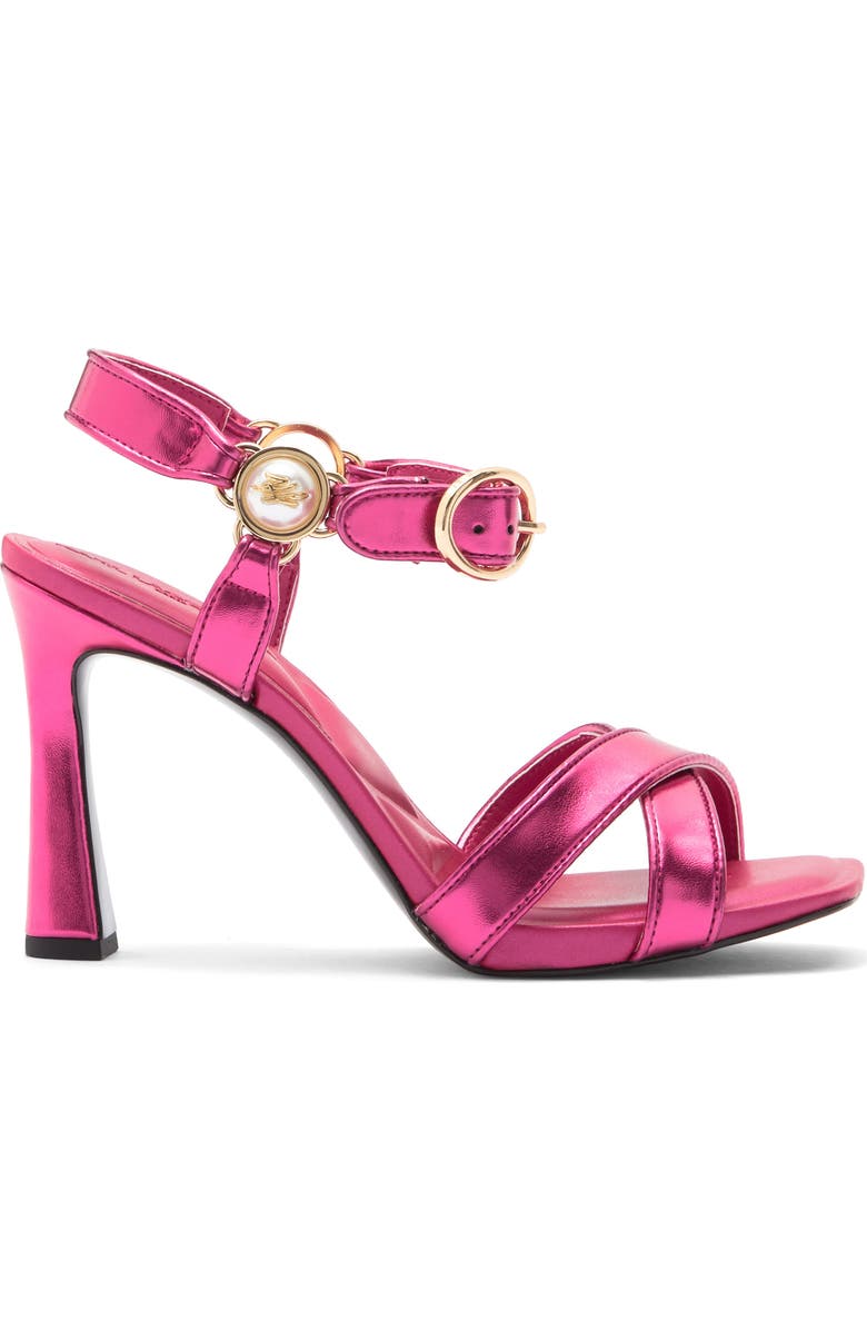 KARL LAGERFELD PARIS Daelin Ankle Strap Sandal, Alternate, color, Hot Pink