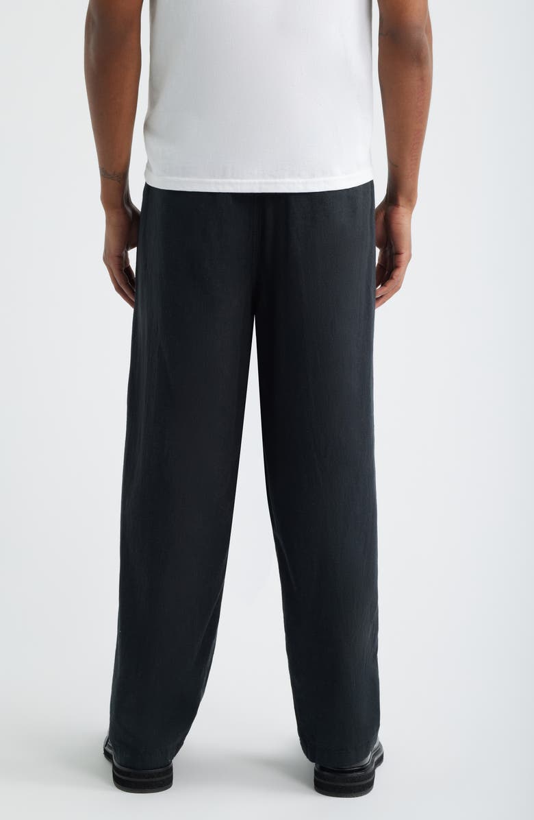 Obey Foster Pleated Linen Blend Pants, Alternate, color, Black