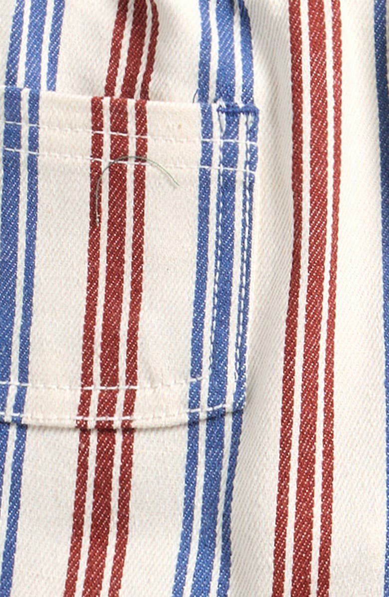 Mini Boden Stripe Stretch Cotton Shorts, Alternate, color, Blue And Red Stripe