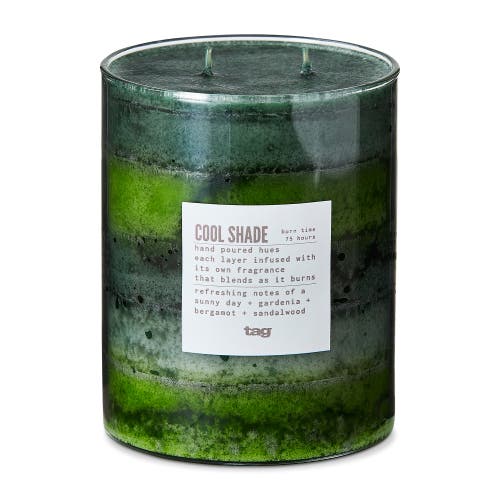 Tag Cool Shade Scented Paraffin Wax Pillar Candle Green 75 Hours In Green