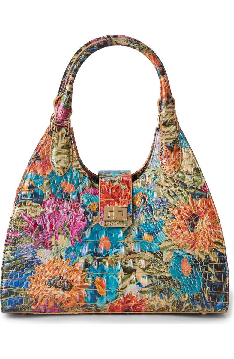 Brahmin Adrian Croc Embossed Leather Shoulder Bag, Main, color, Lasso