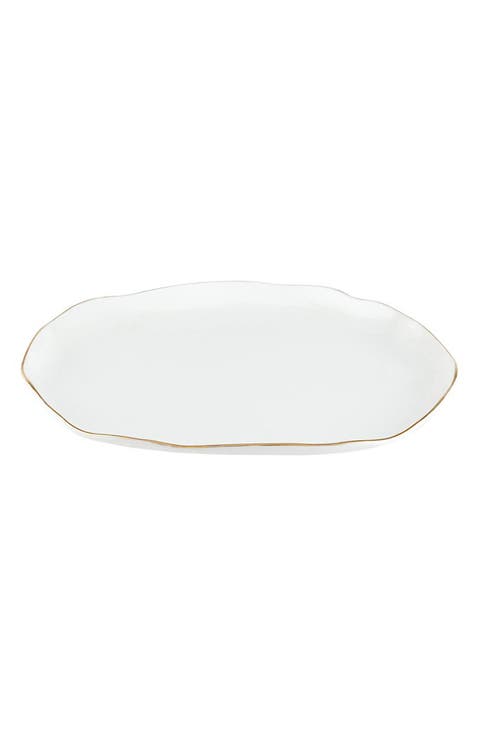 Gold Rim Ceramic Tray