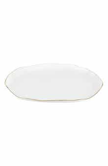 CREATIVE BRANDS Gold Rim Ceramic Tray