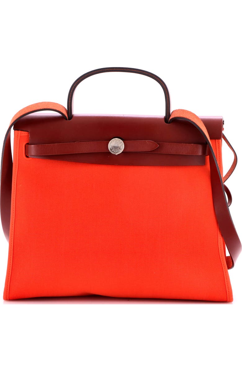 Pre-Owned Hermes Herbag Zip Leather and Toile 31, Main, color, Mecano